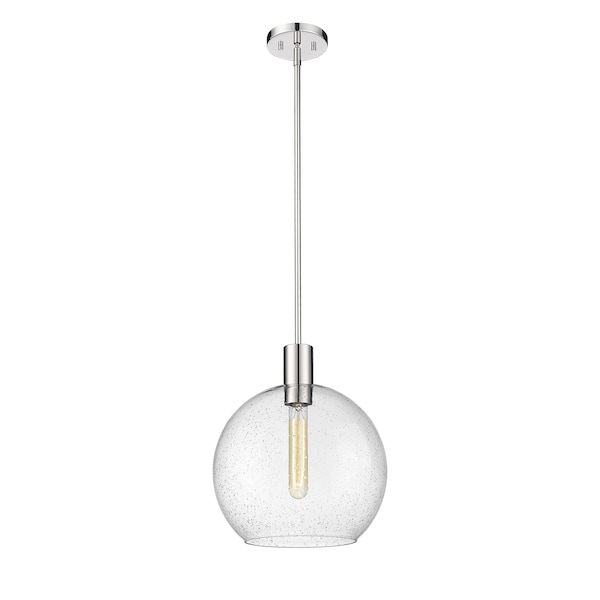Z-Lite Margo 1 Light Pendant, Polished Nickel And Clear Seedy 7501P14-PN - main